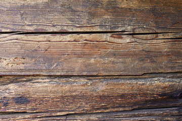 Old grain textured dark brown wood