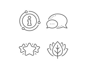 Stars line icon. Chat bubble, info sign elements. Favorite sign. Positive feedback symbol. Linear star outline icon. Information bubble. Vector