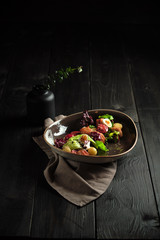 Caesar salad with salmon . catering menu