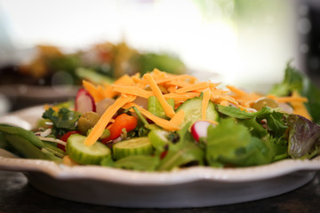 Plate containing a healthy salad - healthy eating basic salad