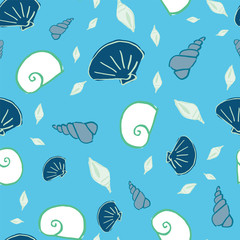 sea shells seamless pattern design