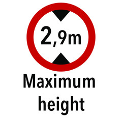 Maximum height  Information and Warning Road, caution traffic street sign, vector illustration isolated on white background for learning, education, driving courses, sticker, icon.