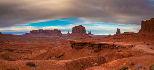 Clouds over Monument Valley, Navajo Land, Utah, USA