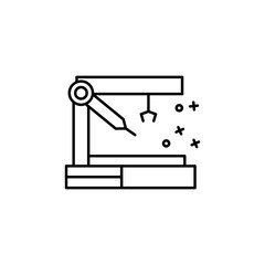 Conveyor hook engine icon. Element of manufacturing