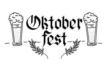 beers glasses and calligraphy oktoberfest celebration