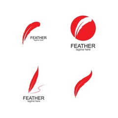 feather logo vector template