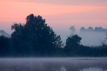 Fototapeta na wymiar The dawn on the Kupa River