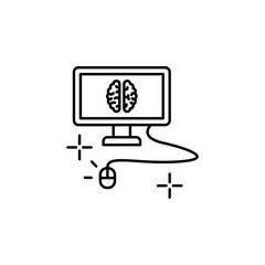 Pay per click brain icon. Element of brain concept