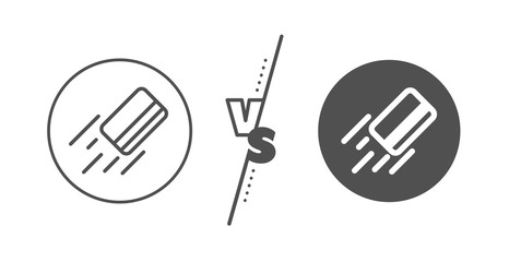 Payment sign. Versus concept. Credit card line icon. Finance symbol. Line vs classic credit card icon. Vector