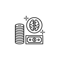 Brain money brain icon. Element of brain concept