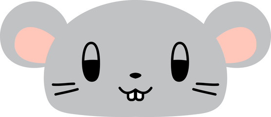 Fototapeta premium Gray Cute mouse face