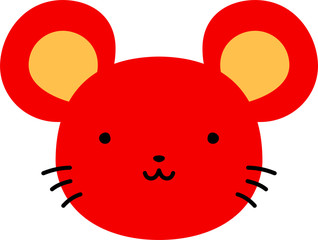 Red Cute mouse face