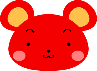Red Cute mouse face