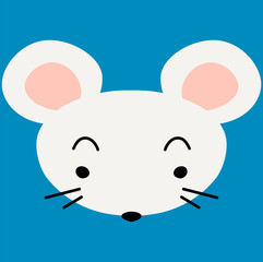 White Cute mouse face
