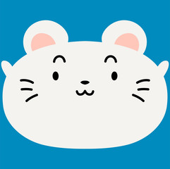 White Cute mouse face