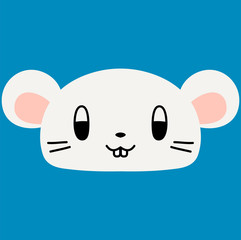White Cute mouse face