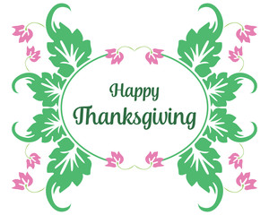 Poster thanksgiving, with elegant leaves frame. Vector