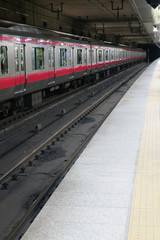 Naklejka premium 地下鉄、駅のホーム