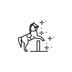 Let dressage horse icon. Element of horseback riding