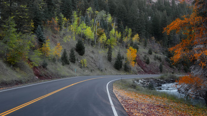 Scenic mountain drive near Aspen Colorado