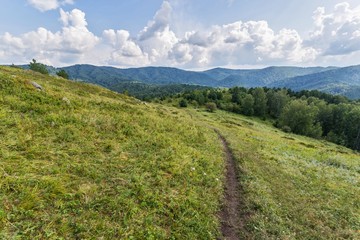 landscape with mountains and clouds