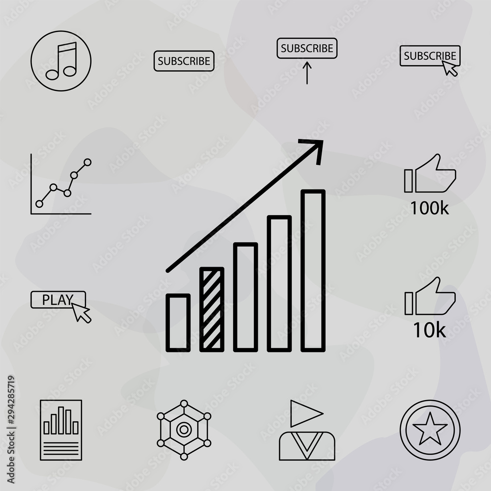 Poster statistics up arrow icon. universal set of online and web for website design and development, app de
