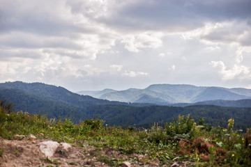 Fototapeta premium landscape with mountains and clouds