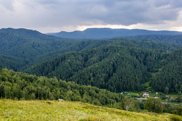 landscape with mountains and clouds