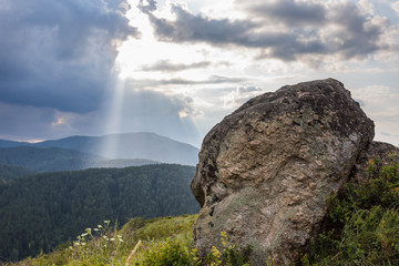 landscape with mountains and clouds