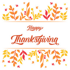 Vintage autumn leaves frame for text of thanksgiving. Vector