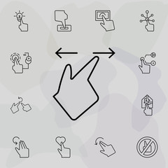 Finger swipe, zoom in, gesture icon. Universal set of touch gesture for website design and development, app development