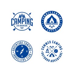 Obraz premium Camping Adventure Logo Circle Collection