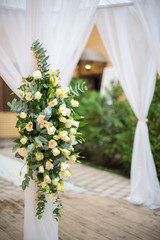 wedding decoration with fresh flowers