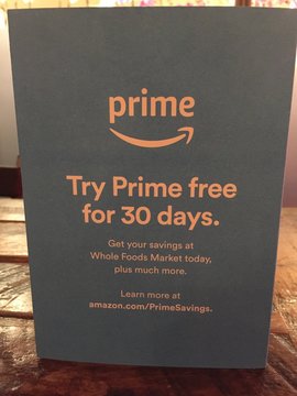 NEW YORK CITY: DECEMBER 20, 2018: Amazon Prime Members Get Member Deals Whole Foods Market (WFM). Amazon (NASDAQ: AMZN) - Image