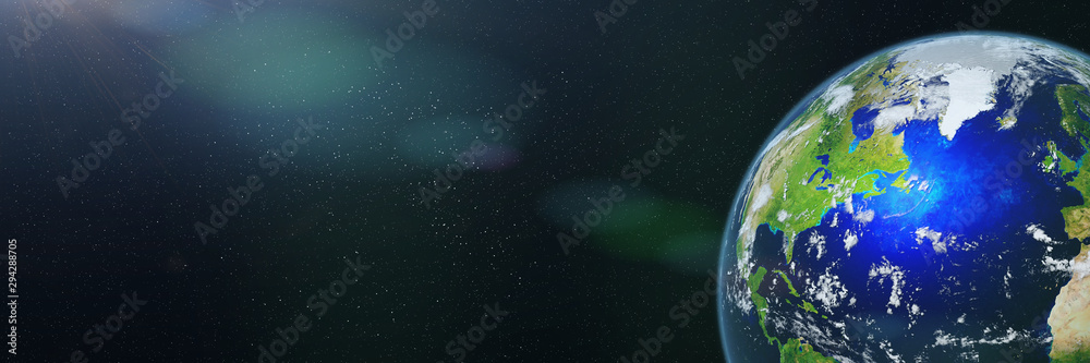 Wall mural planet earth, so-called ''blue marble'' lit by the sun