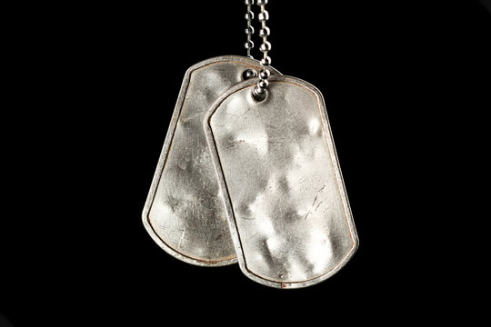 Stock Image Of Blank Dog Tags On A Chain Stock Illustration - Download  Image Now - Dog Tag, Military, ID Card - iStock