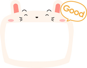 Cute white Rabbit whiteboard