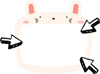 Cute white Rabbit whiteboard