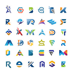 creative variation style of initial letter logo set concept illustration 