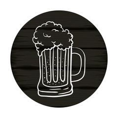 beer jar with wooden background oktoberfest celebration icon