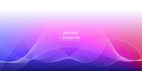 wireframe wave abstract background