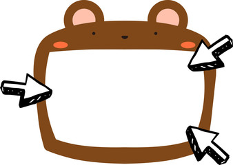 Cute brown Bear whiteboard