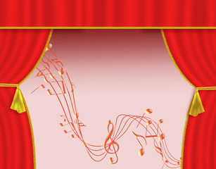 Naklejka premium 譜面 音楽 五線譜 コンサート ミュージック 楽譜 ステージ