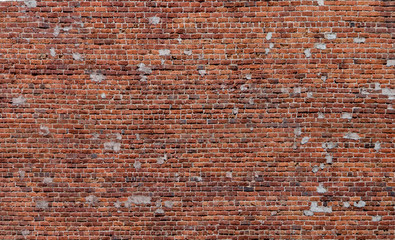 Red Brick Wall with Patches