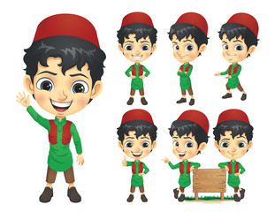 Muslim Boy Mascot Character