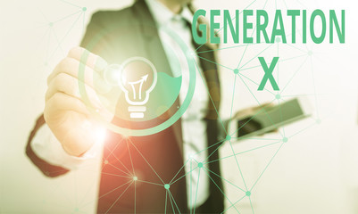 Conceptual hand writing showing Generation X. Concept meaning the generation that born after that...