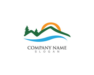 Mountain nature logo business vector clipart