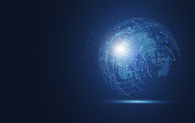 Global network connection. World map point and line composition concept of global business. Vector Illustration