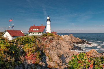 Fototapeta na wymiar Portland Head Light, is a historic lighthouse in Cape Elizabeth, Maine.