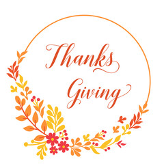 Design cute autumn leaves frame, for handwritten text of thanksgiving. Vector